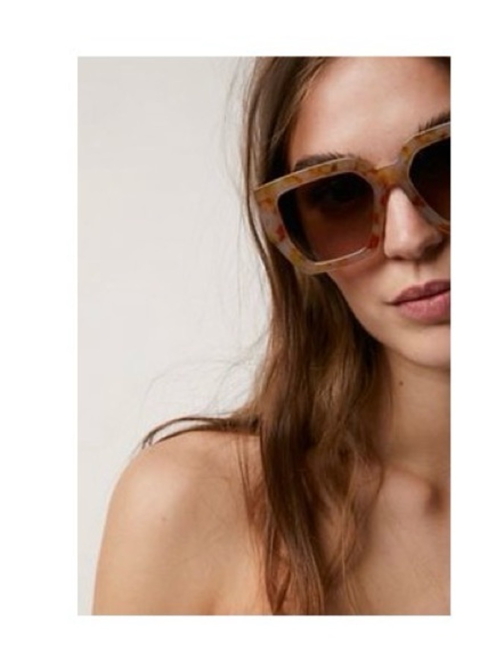 Free People Bel Air Oversized Square Tortoiseshell Sunglasses - Brown Motif